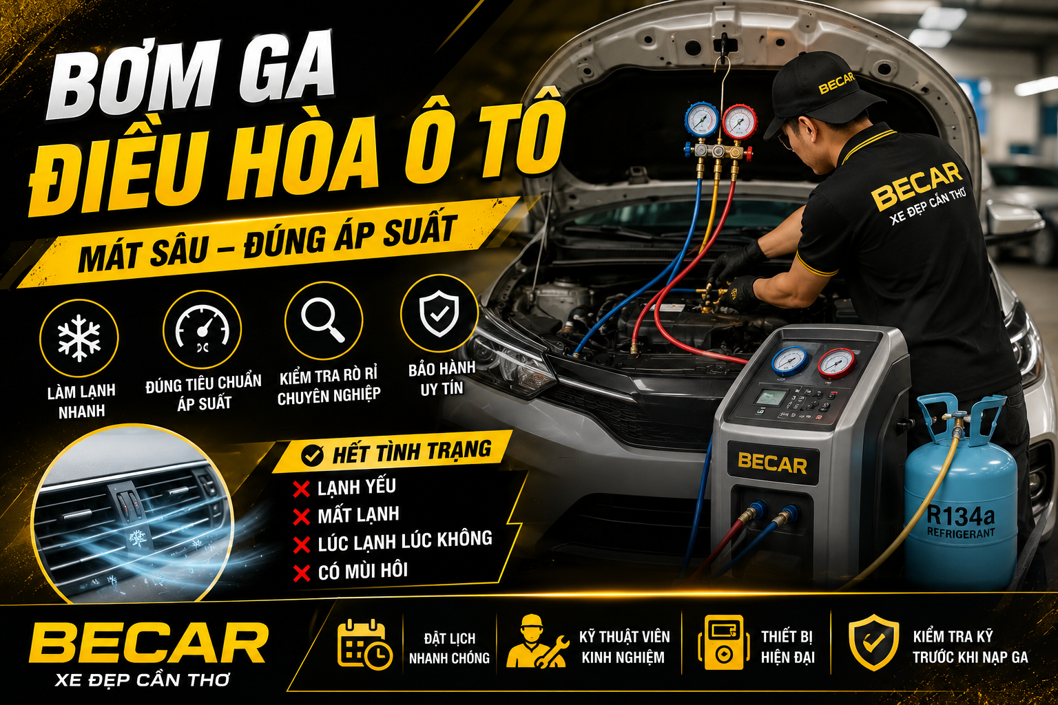 Bơm ga điều hòa ô tô
