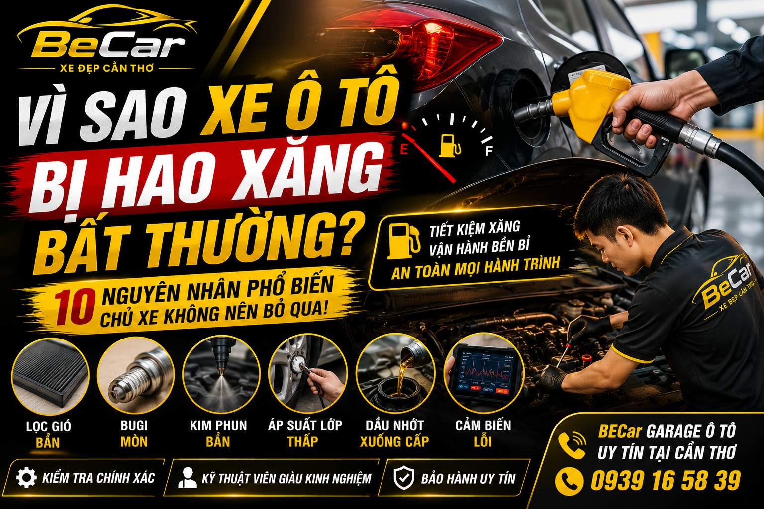 Vì Sao Xe Ô Tô Bị Hao Xăng Bất Thường? | Garage Ô Tô Cần Thơ