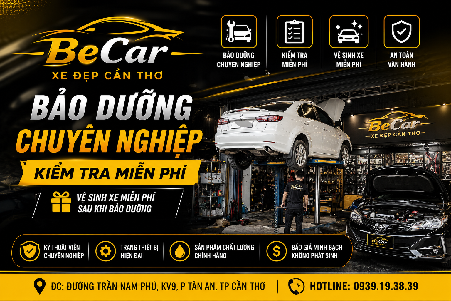 Bảo Dưỡng - Sửa Chữa Chuyên Nghiệp Tại BeCar – Garage Ô Tô Cần Thơ Uy Tín