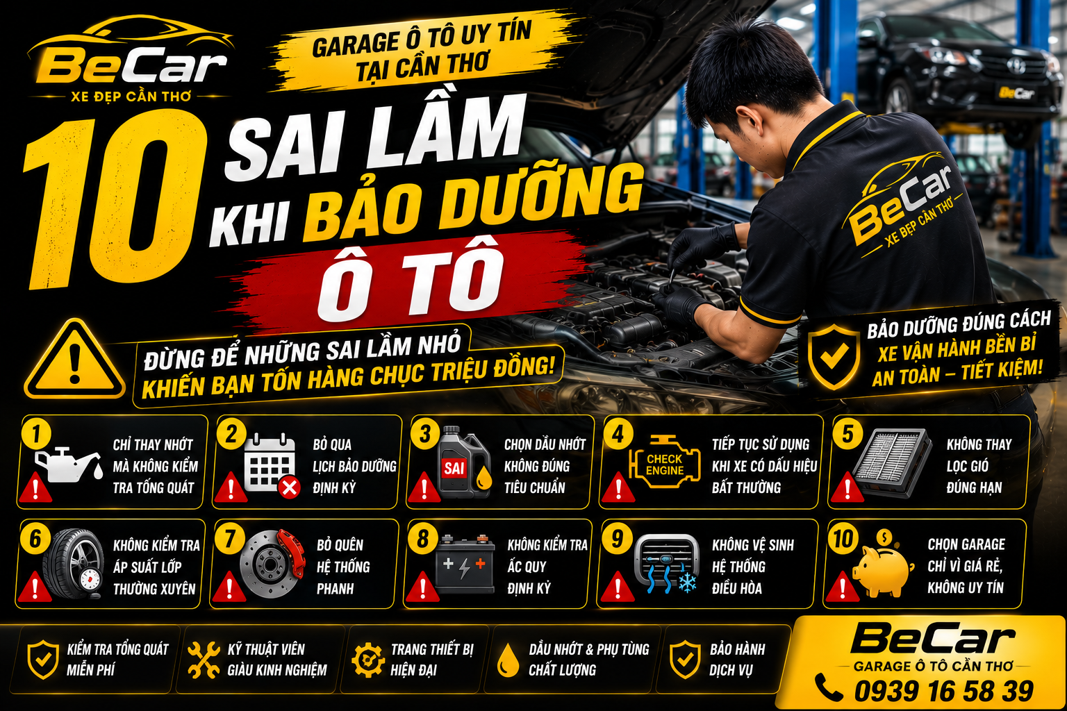 10 Sai Lầm Khi Bảo Dưỡng Ô Tô Khiến Xe Nhanh Xuống Cấp