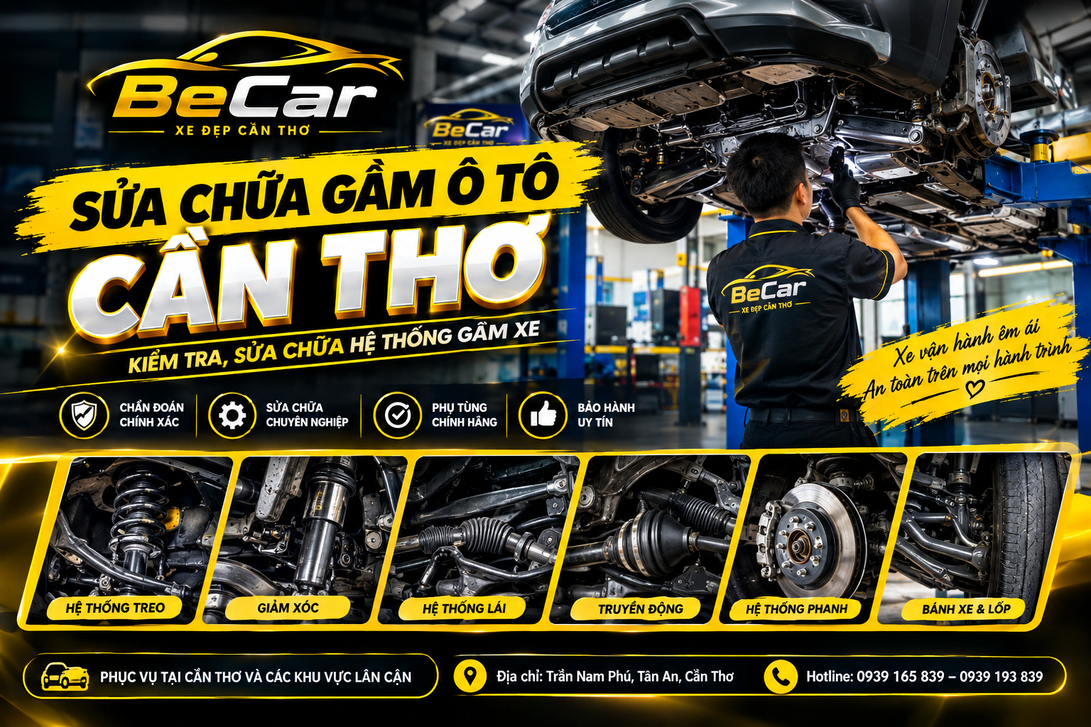 sửa chữa gầm ô tô Cần Thơ