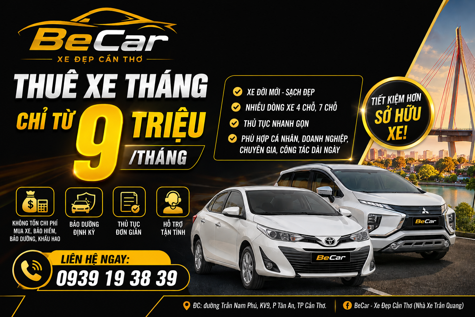 thuê xe dài ngày Cần Thơ
