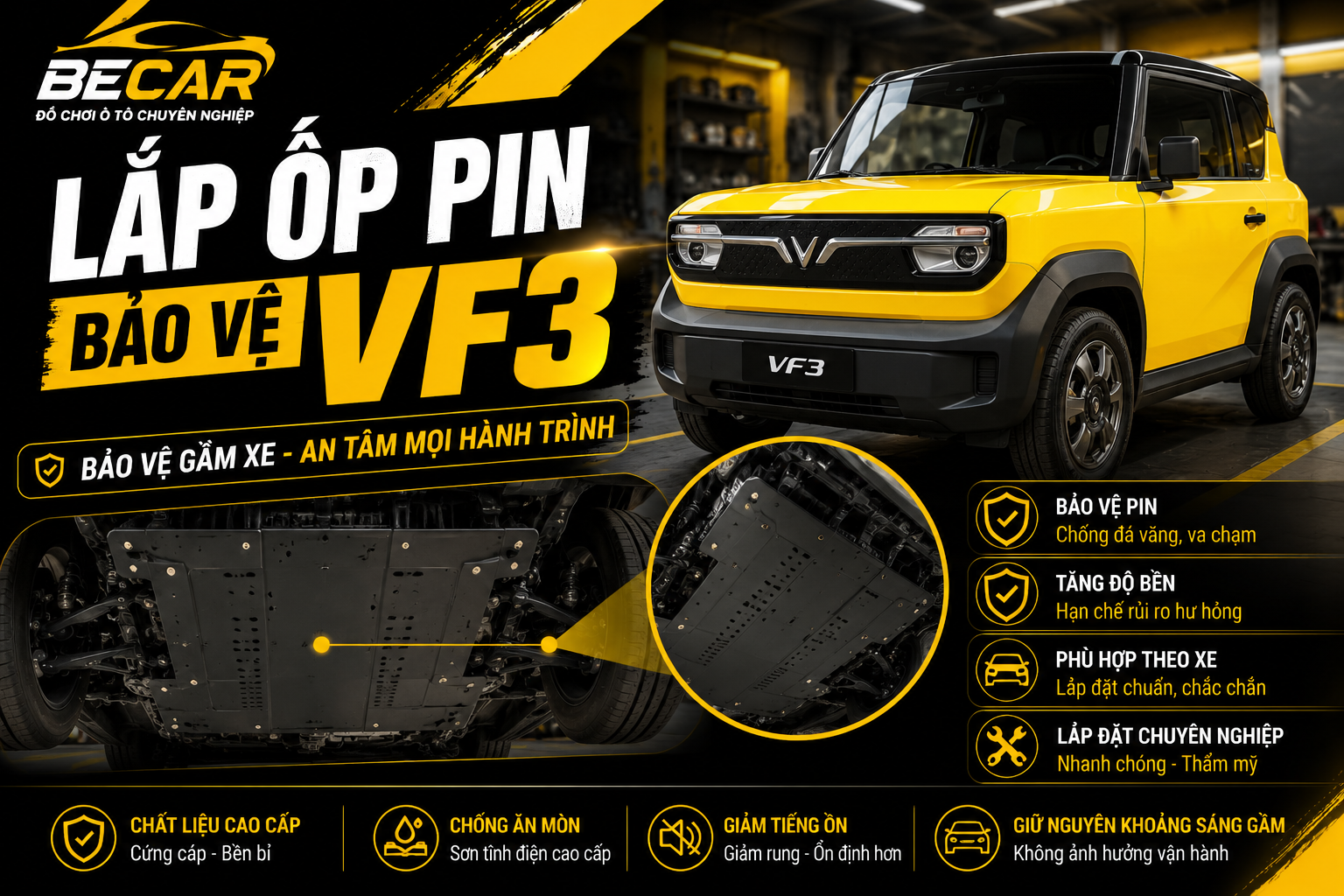 lắp ốp pin cho vinfast vf2
