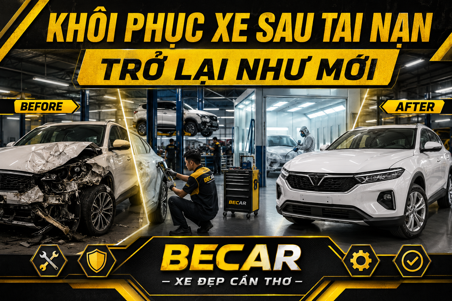 phục hồi xe sau tai nan