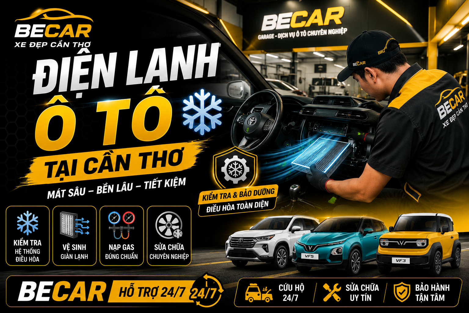 Điện lạnh ô tô cần thơ