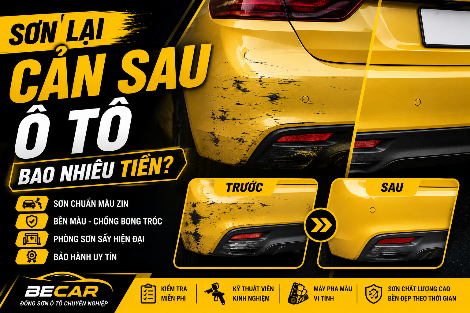 Sơn lại cản sau ô tô