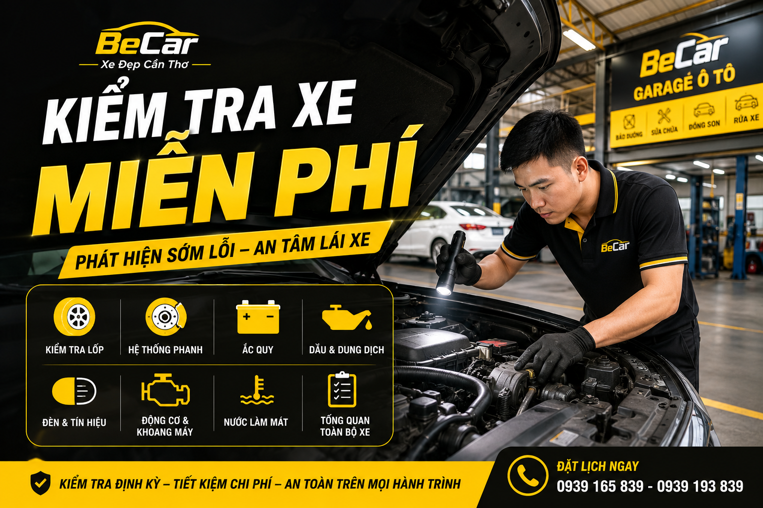Kiểm tra xe miễn phí tại BeCar Cần Thơ