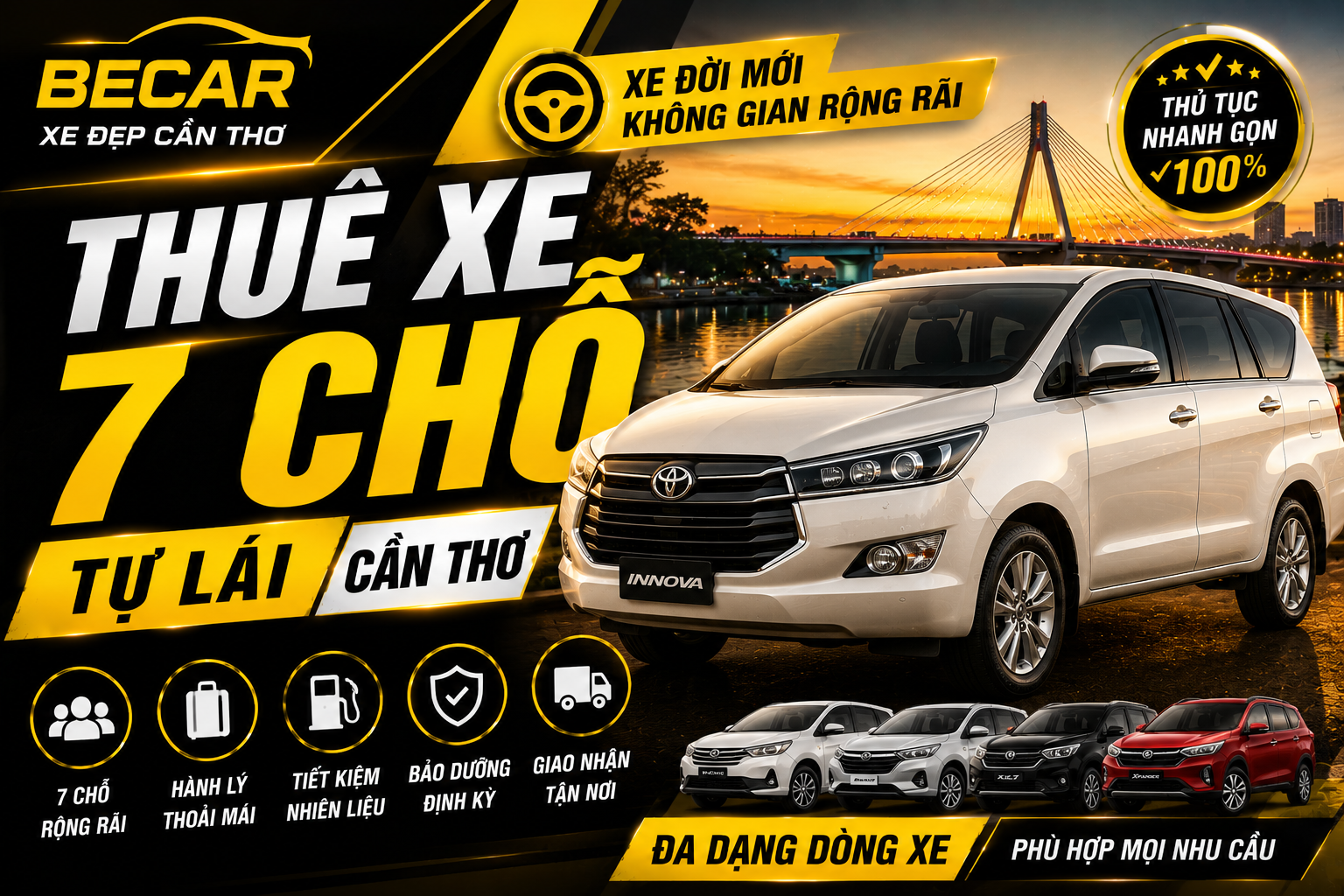 thuê xe 7 chỗ tự lái Cần Thơ