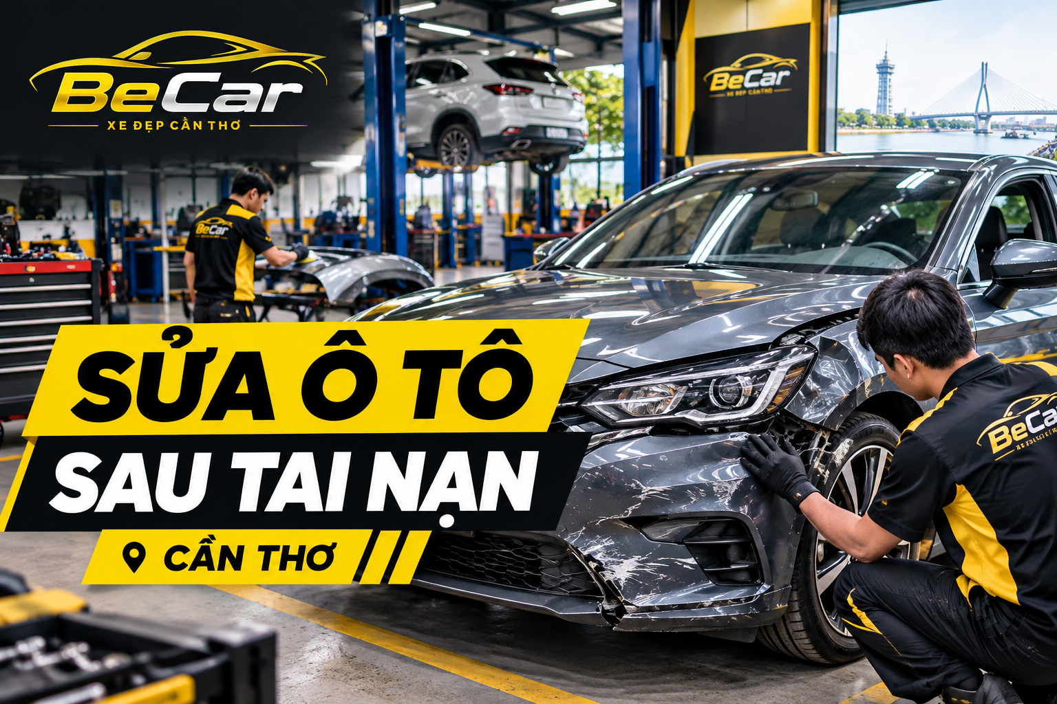 sửa ô tô sau tai nạn cần thơ