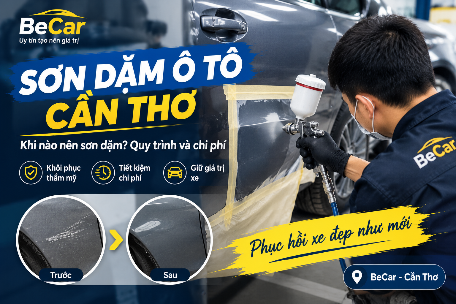 Sơn dặm ô tô Cần Thơ