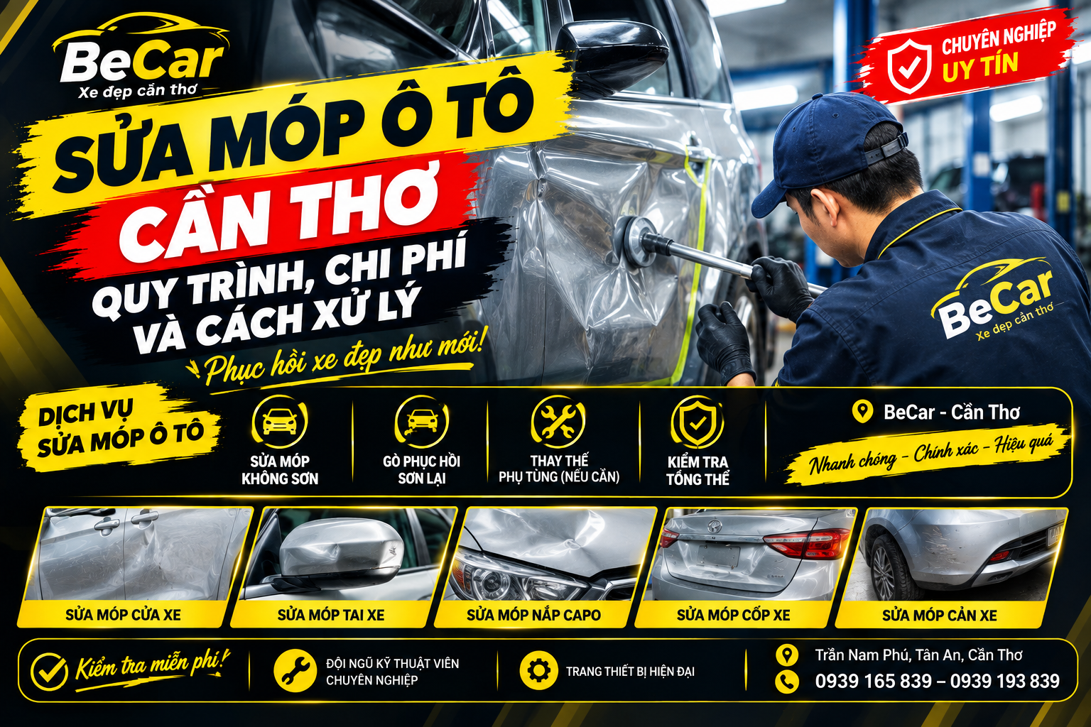 Sửa móp ô tô Cần Thơ