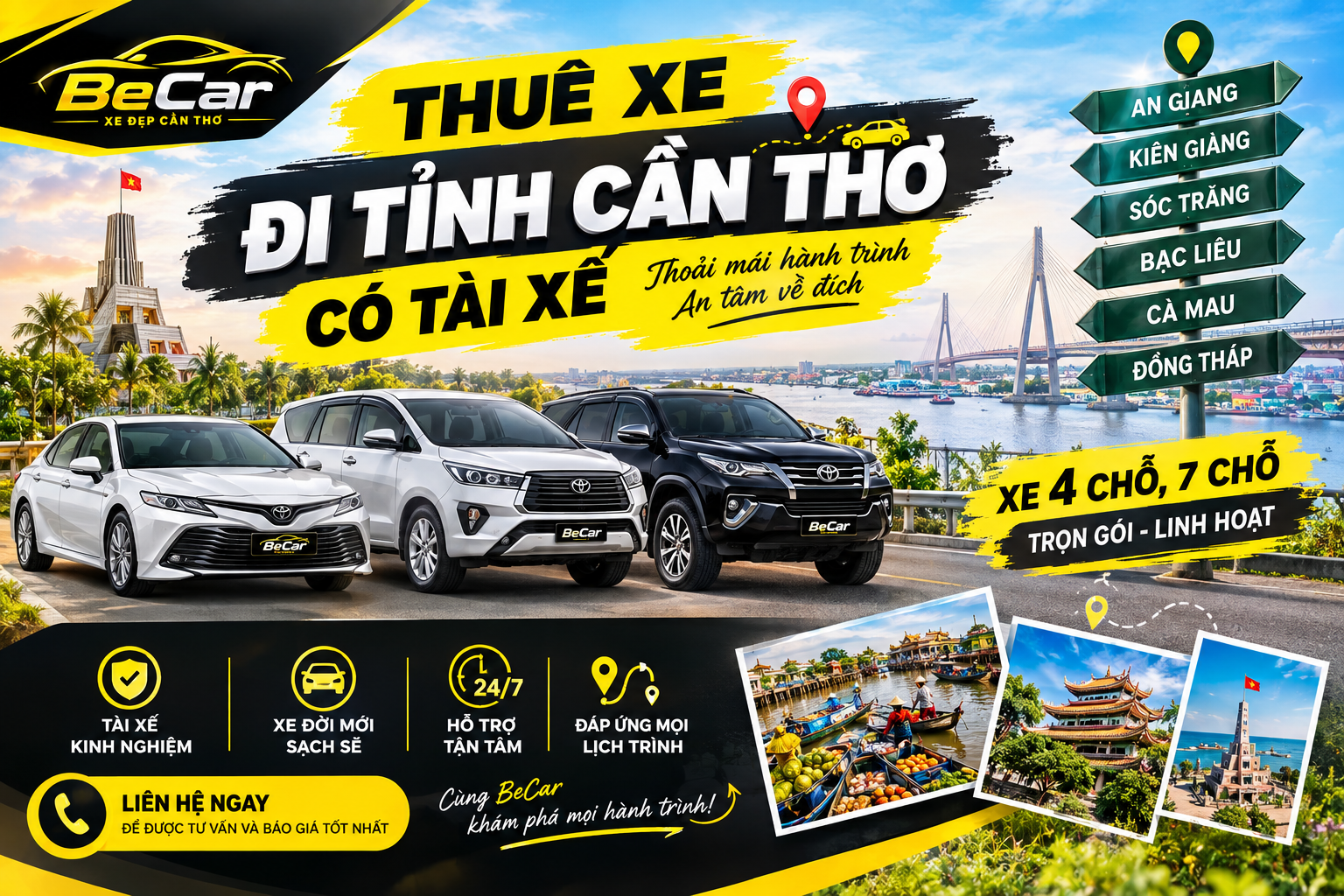 thuê xe đi tỉnh Cần Thơ