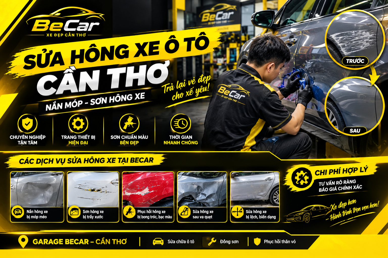 Sửa hông xe ô tô Cần Thơ