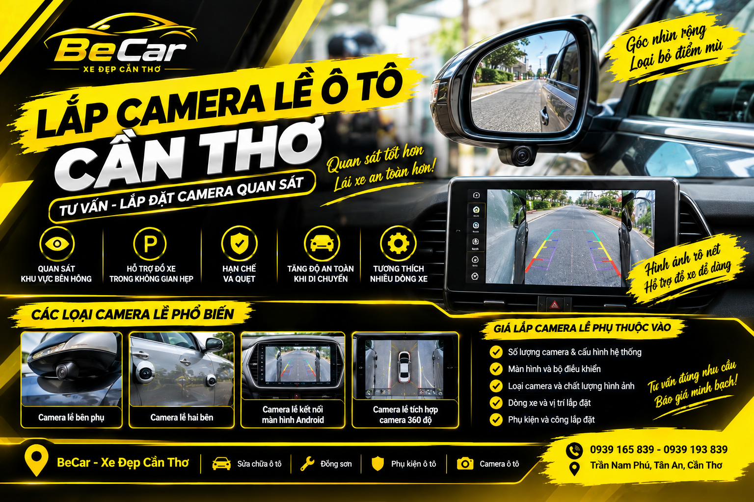 lắp camera lề ô tô Cần Thơ