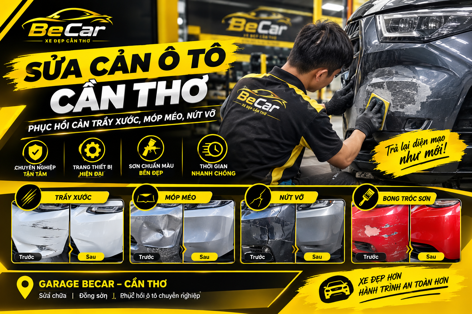 Sửa Cản Ô Tô BeCar Cần Thơ