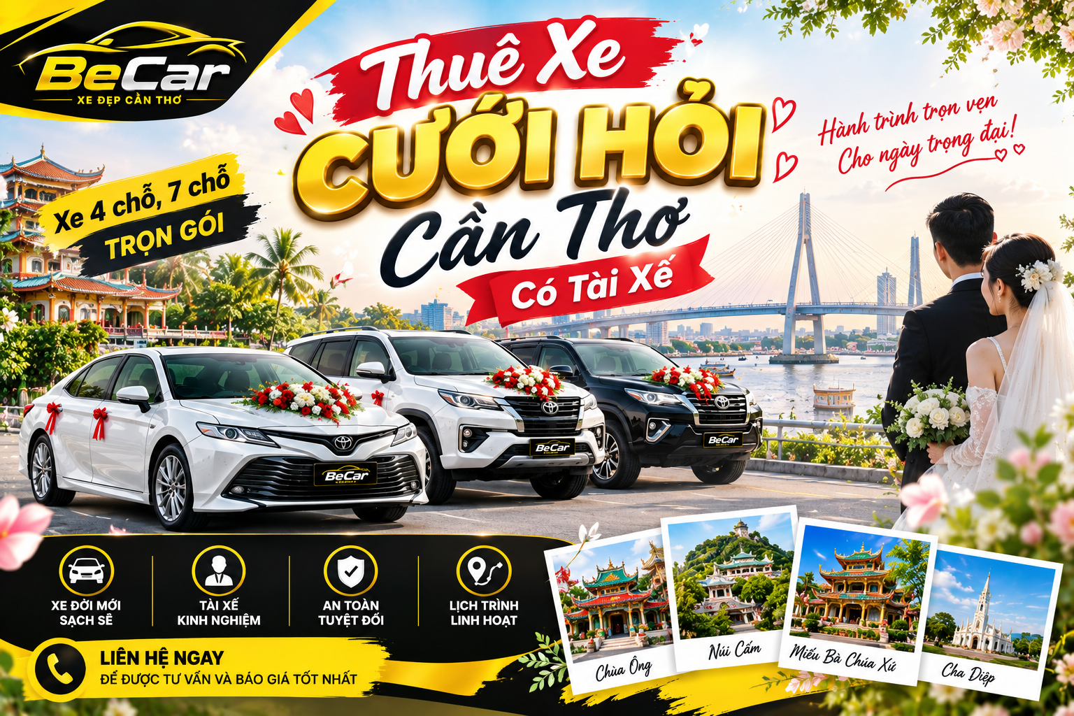 Thuê xe cưới BeCar Cần Thơ